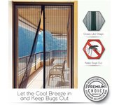Cortina de puerta magnética sin herramientas, malla antiinsectos, mosquitera de verano, cierre automático, mosquitera para cocina 90*210cm negro