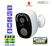 Cámara de seguridad inalámbrica de 3MP Cámara interior al aire libre Cámara doméstica de visión nocturna Ultra-HD 2K 2304x1296P blanco