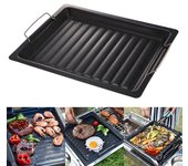 Cesta para parrilla de barbacoa, soporte para carne y verduras, herramienta para sartén de barbacoa de estaño antioxidante negro
