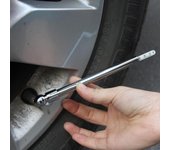 Medidor de prueba de presión de aire de neumáticos/neumáticos, medidor de presión en forma de bolígrafo, plateado, 5-50 PSI silvery