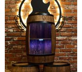 Casier à vin - Creative Cooper - Tonneau en bois avec LED et télécommande - Pin, casier à alcool, 80x50 cm, wengé