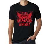 Camiseta vintage para hombre con gráfico Feel The Whiskey Deep Black Red Text XS negro