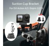 Soporte de ventosa de metal para coche GoPro 13 DJI Action 4, adaptador estándar de 1/4 ajustable de 360 grados para Insta360 X4 Ace Pro Car Cup