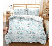 Funda nórdica floral con flores botánicas y hojas, juego de cama de microfibra estilo granja, tamaño king para habitación de adolescentes y adultos. 135x200cm 2pcs