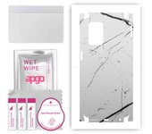 apgo Protective Skin Sticker for the back+sides compatible with Realme 8s 5G, Full Wrap Film, Foil, Vinyl - Pattern White Marble