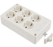 base bipolar 6 tomas t/tl 10/16a 250v rectangular color blanco solera 8106