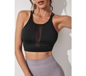 Sujetador deportivo de verano para mujer, chaleco de yoga Cloud Feel sin espalda, ropa interior deportiva sin costuras para correr. L negro