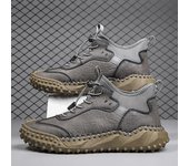 Zapatos casuales hechos a mano de cuero para hombre, botines casuales para hombre, zapatos casuales de moda para otoño e invierno para exteriores, botas para hombre 38 marrón