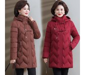 Chaqueta acolchada de algodón de longitud media y larga con capucha y ajuste ajustado para mujer, nueva chaqueta acolchada de algodón de invierno gruesa y cálida XL negro