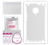 apgo Protective Skin Sticker for the back+sides compatible with Xiaomi Poco F2 Pro, Full Wrap Film, Foil, Vinyl - Pattern Transparent Carbon