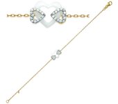 Les Trésors De Lily [L7859] - Pulsera chapada en oro 'Love' oro blanco (cerámica) - 15x10 mm oro