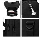 Bolsa multifuncional para motocicleta, bolsa impermeable para pierna para motociclismo, riñonera para deportes al aire libre negro