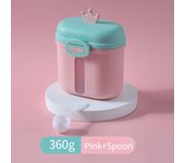 Caja de almacenamiento portátil de alimentos para bebés, dispensador de fórmula libre de BPA, caja de leche en polvo para niños de dibujos animados, contenedor de taza para aperitivos para niños Small color rosa