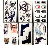 1 unidad de pegatinas para hombres, tótem, escorpión, pistola negra, manos, tatuaje temporal, arte corporal para niños, tatuajes, pasta de dibujos animados