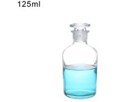 Recipiente de vidrio transparente portátil para almacenamiento de reactivos, 30/60/125/250/500 ml 125ml