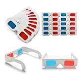 10/50/100 pares de gafas 3D con imágenes anaglifas, diseño plegable, filtros rojos y azules, gafas de papel, accesorios de moda 50pcs