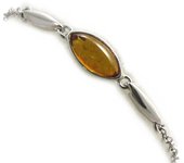 Les Trésors De Lily [N2295] - Pulsera de plata 'Inspiration' ámbar coñac (rodiado) - 7 mm marrón