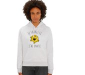 Sweat à capuche Femme - JE SOURIS SI J'AI ENVIE XS gris heather
