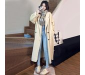 Chaqueta de solapa de lana para mujer, abrigo de manga larga con bolsillos delanteros, abrigo informal para mujer, abrigo para otoño e invierno, uso diario S albaricoque