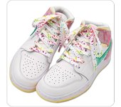 Cordones planos de arcoíris para zapatos con estampado de salpicaduras de tinta, cordones brillantes y coloridos para zapatillas de mujer, accesorios para cordones. 100cm