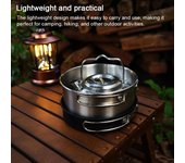 Juego de utensilios de cocina para acampar y hacer senderismo, juego de vajilla portátil para picnic al aire libre, olla de acero inoxidable, sartén y tetera para cocinar al aire libre