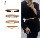 Cinturón de mujer de alta calidad de cuero con decoración de moda de piel de vacuno abrigo H Home Cinturón Cinturón versátil para mujer Cinturón negro