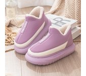 Botas de nieve de invierno cálidas y antideslizantes con tacón grueso y grueso para mujer, zapatos de algodón elásticos suaves para exteriores para parejas, botas de invierno sin cordones 44-45 gris