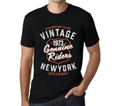 Camiseta vintage para hombre Camiseta gráfica Genuine Riders 1973 Deep Black XS negro