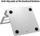 Sujetalibros de metal Extremos decorativos antideslizantes Soporte Soporte de soporte de estantería de libros de 5.1 x 5.5 pulgadas negro