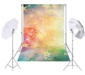 Fondo de fotografía Fondo de estrella brillante colorido para cámara DSLR Photo Studio Video Brown Retro Wall
