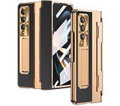 Funda para Samsung Z Fold5: Funda de cuero anticaída de cobertura completa para pantalla plegable y bisagra plana, compatible con W22 Samsung FOLD3