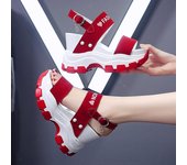 Sandalias de verano para mujer, tacones altos gruesos, zapatos de cuña para mujer 40 negro