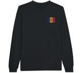 Camiseta de manga larga - PIXELFORMA - Drapeau d'Andorre - Noir - Coupe Regular - Col classique