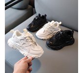 Zapatillas de deporte para niños, zapatos deportivos transpirables de malla para niños, primavera y verano 2023, zapatos informales de fondo suave para bebés, zapatillas escolares para niños y niñas 21 blanco
