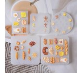 Mini molde de silicona para pan, galleta y pastel, molde para comida de arcilla, accesorios de resina para cocina DIY, accesorios en miniatura para casa de muñecas