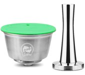 Tamper molido de filtro de cápsula de café recargable de acero inoxidable para Dolce Gusto plata