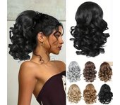 Cola de caballo corta rizada con cordón, extensión de cabello sintético, postizos para mujeres PY284-6A