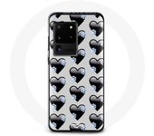 Coque pour Samsung Galaxy S20 Ultra Fond de coeurs noirs