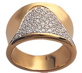 Bague Plaqué Or 'Déesse' blanc doré - 16 mm 52 oro
