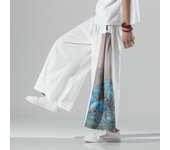 Pantalones holgados japoneses de pierna ancha para hombre, pantalones casuales, pantalones de jogging de cintura elástica de gran tamaño, pantalones de chándal de moda para mujer y hombre XXXXXL blanco
