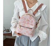 Mochila para mujer con estampado de flores, de lona pura, pequeña, para estudiantes, mochila de hombro portátil, nueva One Size color rosa