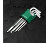 Juego de 9 llaves Allen hexagonales, herramientas manuales, equipo de reparación, llave hexagonal tipo L para bicicleta Style A