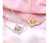 Colgante con forma de corazón de alas de marinero japonés, collar de plata de ley 925, joyería de anime, cosplay, luna, regalo de cumpleaños y aniversario para pareja