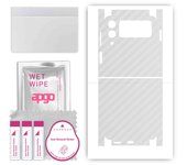 apgo Protective Skin Sticker for the back+sides compatible with Samsung Galaxy Z Flip 3, Full Wrap Film, Foil, Vinyl - Pattern Transparent Carbon