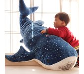 Nuevo tiburón kawaii de peluche, pez grande, muñeco de tela, ballena de peluche, regalo de cumpleaños y Navidad para niños 50cm gris