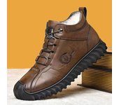 Los zapatos de algodón para hombres se mantienen calientes en invierno, botas de nieve altas y gruesas, zapatos casuales de felpa 39 negro