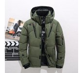Chaqueta de plumón de invierno para hombre, chaqueta de invierno cortavientos, afelpada y gruesa para deportes al aire libre M verde del ejército