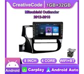 Reproductor de vídeo Multimedia Android Radio para coche de 8 pulgadas para Mitsubishi Outlander 2012-2018 con botón perilla WiFi BT 2 Din 1 + 32GB 1+32GB