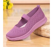 Zapatos planos Mary Jane deportivos cómodos para mujer, zapatillas de malla tejida, zapatos de verano transpirables, zapatos planos casuales para mujer, mocasines cómodos negros 36 rojo