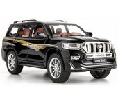 Coche modelo Toyota Prado a escala 1/24, coche de juguete extraíble de aleación de zinc con sonido y luz para regalo para niños y niñas 1/24-21x9.5x8.5cm negro